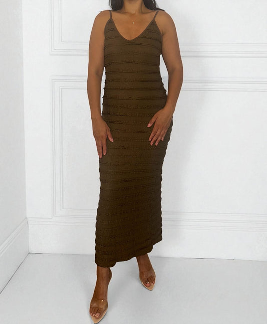 Robe longue côtelée – Élégante, confortable et flatteuse
