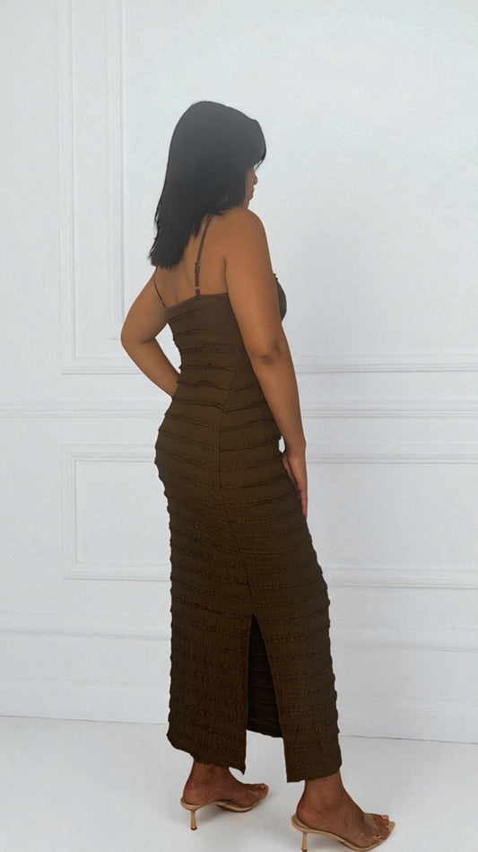 Robe longue côtelée – Élégante, confortable et flatteuse